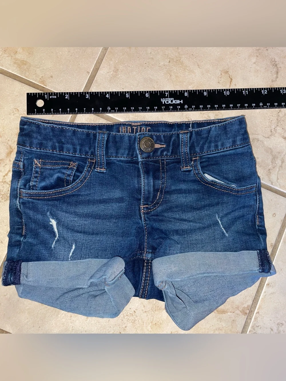 Justice Dark Blue Denim Shorts